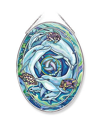 Amia Dolphin Planet Glass Suncatcher  Multicolor