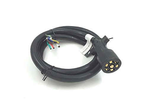 TruePower 20-2025 Molded Trailer Light Plug 7 Way RV Wiring Harness with 6' Cord Trailer End