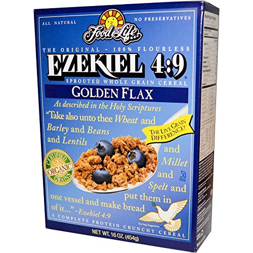 Ezekiel 4 9 Golden Flax Sprouted Grain Crunchy Cereal 16 oz  Pack of 3