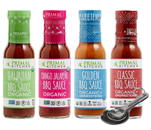 Free Measuring Spoon  Primal Kitchen Variety Sauce Combo  BBQ   Hawaiian  Mango Jalapeño  Golden  Classic