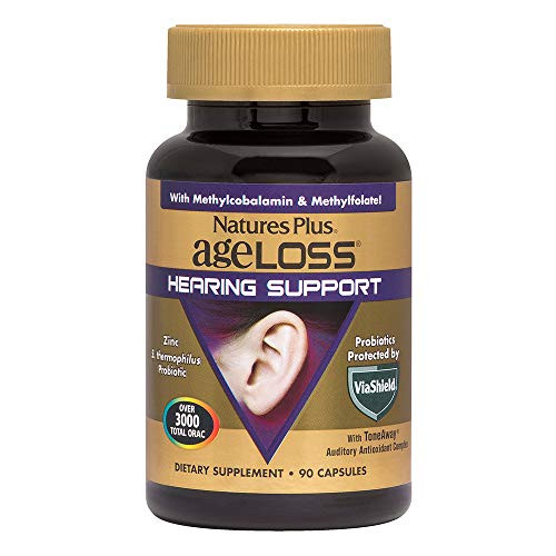 NaturesPlus AgeLoss Hearing Support   90 Vegetarian Capsules   Promotes Healthy Auditory Function  Antioxidant  Anti Inflammatory   Anti Aging   Gluten Free   30 Servings