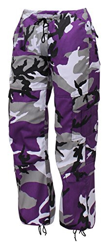 Rothco Womens Paratrooper Colored Camo Fatigues  XXS  Ultra Violet Camo