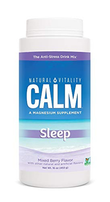 Natural Vitality Natural Calm Calmful Sleep Magnesium Anti Stress Extra Sleep Support  Mixed Berry  16 oz  Packaging May Vary