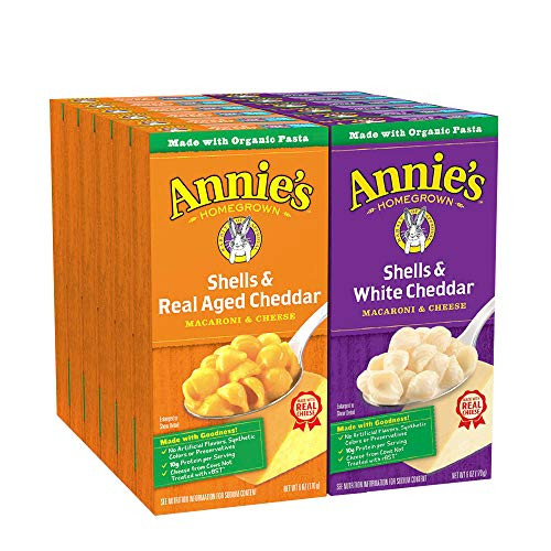 Annie s Shells   White Cheddar and Shells   Aged Cheddar Macaroni and Cheese  Pack of 12