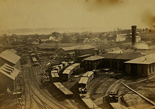 Railroad yard of the Orange Alexandria Railroad in Alexandria Virginia Photograph taken from the top of the roundhouse Poster Print 18 x 24 Railroad yard of the Orange Alexandria Railroad in Alexandria Virginia Photograph taken from the top of the roundhouse Poster Print 18 x 24