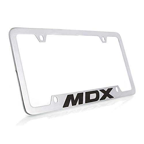 Acura MDX License Plate Frame Holder   4 Hole   Brass  Chrome   Bottom