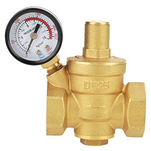 Pressure Reducing Valve  DN25 G1inch Brass Water Pressure Reducing Valve 1   Adjustable Water Control Pressure Regulator Valve Thread with Gauge Meter