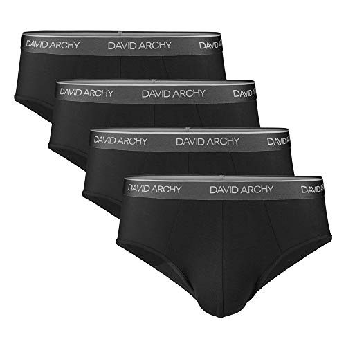 David Archy Men s Underwear Bamboo Rayon Breathable Ultra Soft Comfort Lightweight Pouch Briefs No Fly in 4 Pack  L  Black David Archy Men s Underwear Bamboo Rayon Breathable Ultra Soft Comfort Lightweight Pouch Briefs No Fly in 4 Pack  L  Black