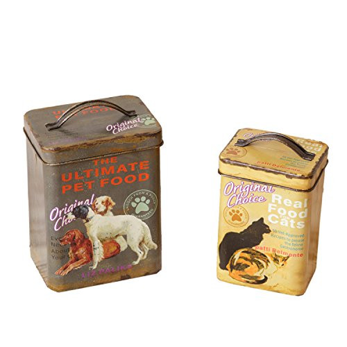 Your Hearts Delight 5 1/2" L x 4 1/4" W x 7 1/2" H Dog & Cat Food Tins (Set of 2)