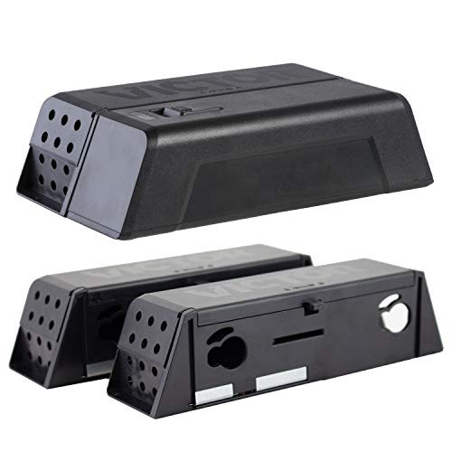 Victor M250S RF2 No Touch  No See Upgraded Indoor Electronic Mouse Trap with 2 Disposable Mouse Refill Chambers   1 Trap   2 Refills