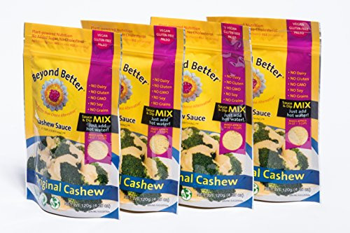 Beyond Better Cashew Dip and Sauce Mix 4 Pack Cheese Alternative Gluten Free Dairy Free Soy Free Grain Free Organic Beyond Better Cashew Dip and Sauce Mix 4 Pack Cheese Alternative Gluten Free Dairy Free Soy Free Grain Free Organic