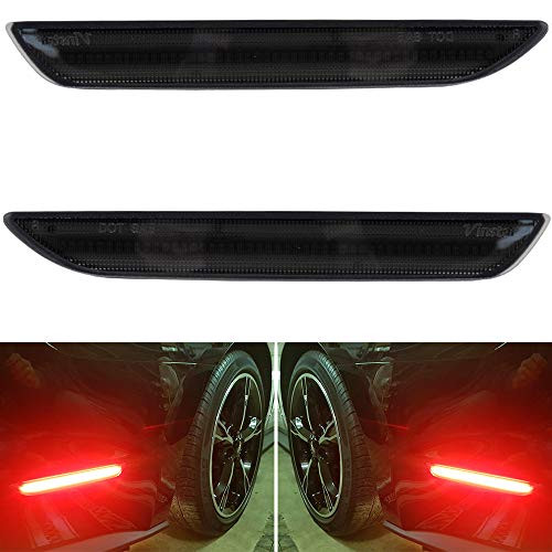 Smoke Lens LED Rear Side Marker Lamp for 2015 2020 Ford Mustang Red LED Back Turn Signal light Kits Mustang OEM Rear Sidemarker Lamps Replacement