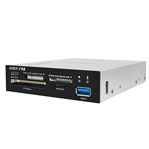 EZDIY FAB PC Front Panel Internal Card Reader USB HUB  USB 3 1 Gen2 Type C Port USB 3 0 Support SD MS XD CF TF Card for Computer  Fits Any 3 5  Computer Case Front Bay