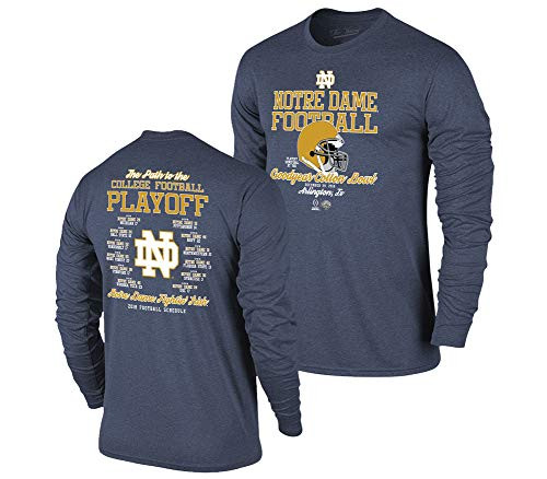 Elite Fan Shop Notre Dame Fighting Irish College Football Playoffs Long Sleeve Tshirt 2018 Back   Medium   Navy