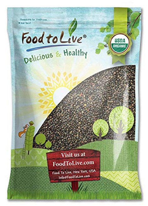 Organic French Green Lentils by Food to Live Whole Dry Beans Non GMO Kosher Raw Sproutable Bulk 10 Pounds Organic French Green Lentils by Food to Live Whole Dry Beans Non GMO Kosher Raw Sproutable Bulk 10 Pounds