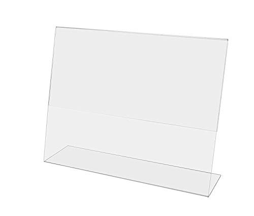 RY DISPLAY 6 Pack Acrylic Countertop Sign Holder Display Brand Slanted Acrylic Sign Holder Tabletop Slant Back Design for AD Frames Home Office Store Restaurant   8 5  H x 11   W