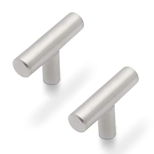 50Pack T Bar Single Hole Knobs Cabinet Pull Drawer Handle Stainless Steel Modern Hardware for Kitchen and Bathroom Cabinets Cupboard  2in Overall Length