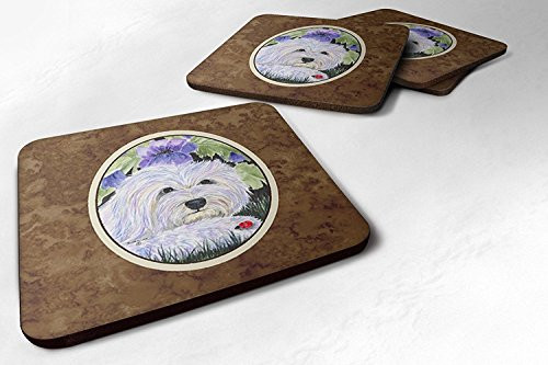 Caroline's Treasures SS8349FC Coton de Tulear Foam Coasters (Set of 4), 3.5" H x 3.5" W, Multicolor