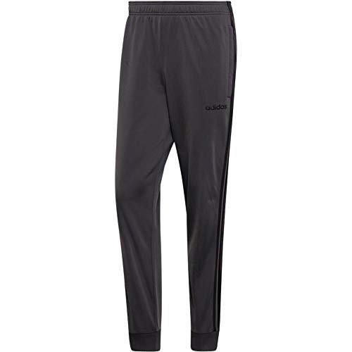 adidas Essentials Men s 3 Stripes Tapered Tricot Pants  Dark Grey Heather  X Large