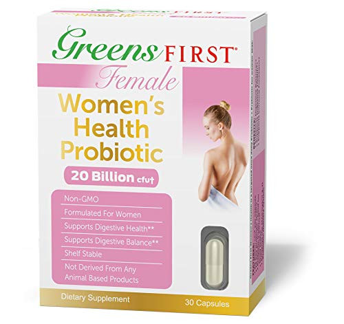 Greens First Female Womens Health Probiotic  30 Capsules  Probiotic Support for Women  Probiotics for Women