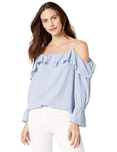 Karen Kane Women s Bracelet Sleeve Ruffle TOP  Stripe  Extra Large