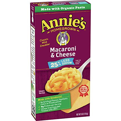 Annie s Macaroni and Cheese 25 Lower Sodium  Classic Mild Cheddar Mac and Cheese  6 oz Box  Pack of 12