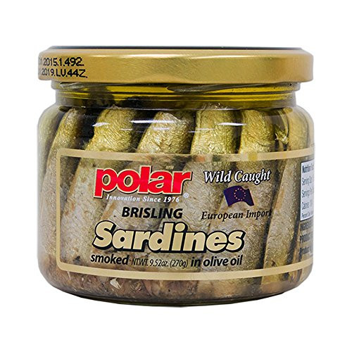 MW Polar Smoked Brisling Sardines in Olive Oil in 9 5oz  Jar  Pack of 6