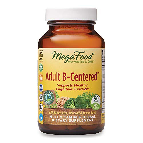 MegaFood  Adult B Centered  Supports Cognition and Mental Focus  Multivitamin B Complex Supplement with Herbs  Vegan  90 tablets  45 servings