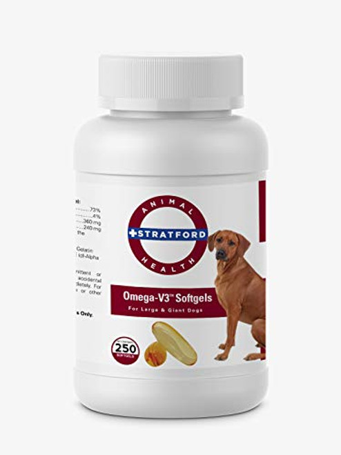 Omega V3 Softgels Large and Giant Dogs 250ct by Stratford Omega V3 Softgels Large and Giant Dogs 250ct by Stratford