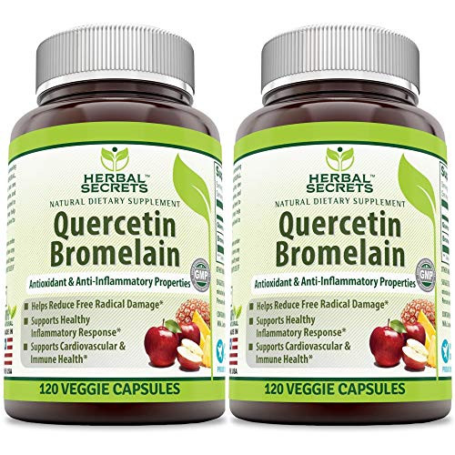 Herbal Secrets Quercetin 800 Mg with Bromelain 165 Mg 120 Veggie Capsules Non GMO Supports Cardiovascular Immune Health * Supports Healthy inflammatory Response * 2 Pack Herbal Secrets Quercetin 800 Mg with Bromelain 165 Mg 120 Veggie Capsules Non GMO Supports Cardiovascular Immune Health * Supports Healthy inflammatory Response * 2 Pack