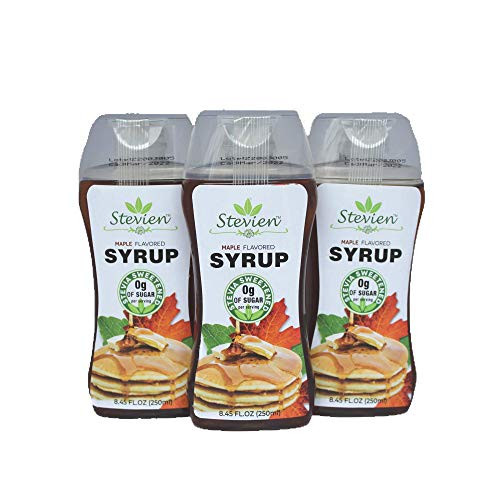 Stevien Keto Sugar Free Maple Syrup  3 Bottles    Vegan   Low Carb   Gluten Free   Low Calorie   Sweetened with Organic Stevia