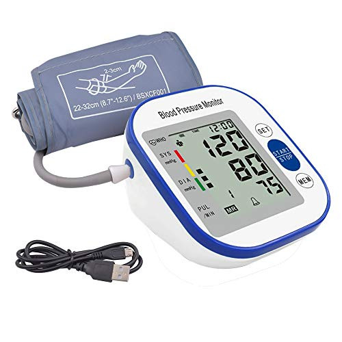 Blood Pressure Monitor Upper Arm  Automatic Blood Pressure Monitor Large Cuff  Digital Bp Cuff with Pulse Rate for Home Use  2 * 90 Memory Mode  AC Adapter and USB Cable Included