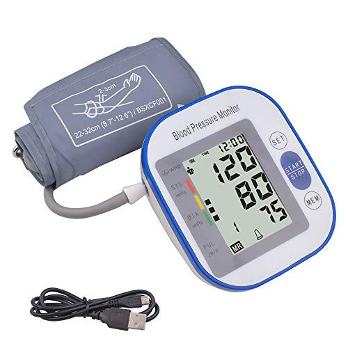 Blood Pressure Monitor Upper Arm  Automatic Blood Pressure Monitor Large Cuff  Digital Bp Cuff with Pulse Rate for Home Use  2 * 90 Memory Mode  USB Cable Included