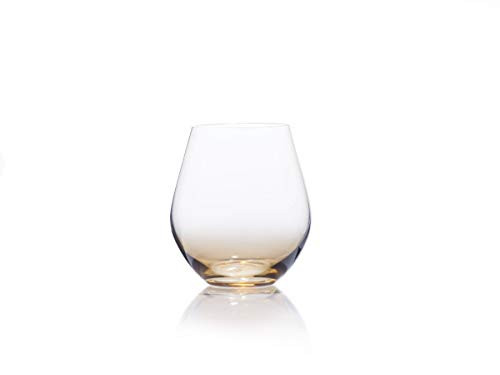 Mikasa 5264134 Gianna Ombre Amber Stemless Wine Glass  19 ounce  Clear