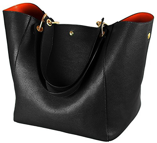 SQLP Work Tote Bags for Women s Leather Purse and handbags ladies Waterproof Shoulder commuter Bag Black