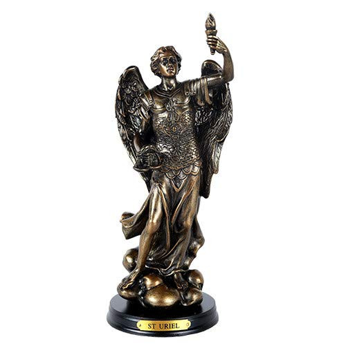 Pacific Giftware St  Uriel Archangel of Light and Wisdom Figurine 8 Inch Tall Wooden Base with Brass Name Plate