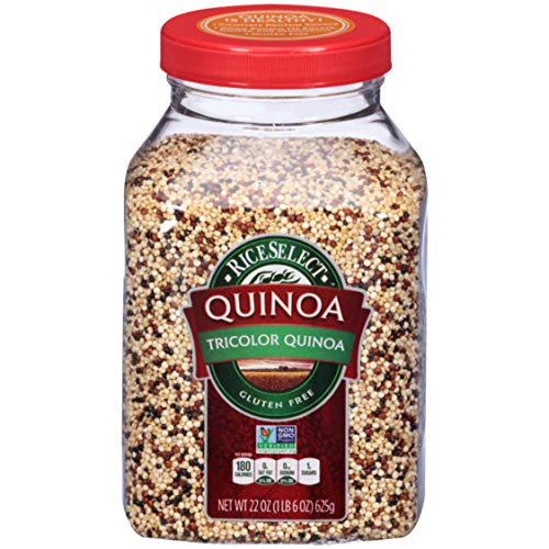 RiceSelect Tri Color Quinoa Whole Grain Gluten Free Non GMO 22 oz Pack of 4 Jars RiceSelect Tri Color Quinoa Whole Grain Gluten Free Non GMO 22 oz Pack of 4 Jars