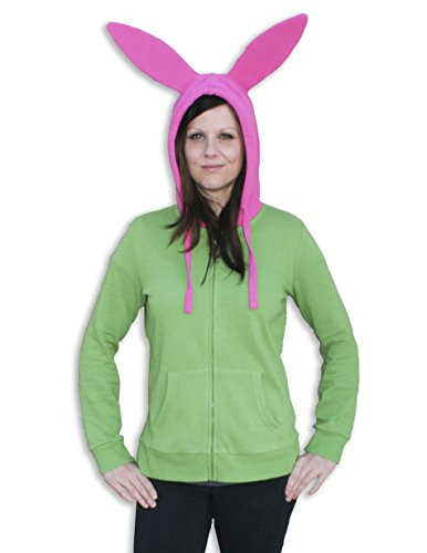 Ripple Junction Bob s Burgers Louise Costume Junior Zip Hoodie Large Green