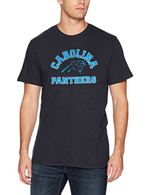 OTS NFL Carolina Panthers Men s Slub Tee  Distressed Opal  Large