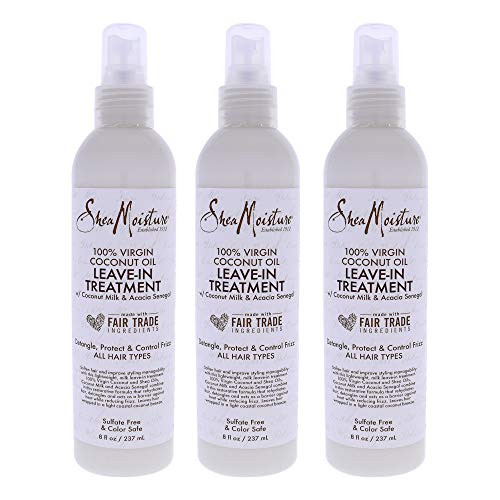 Shea Moisture 100 Virgin Coconut Oil Leave In Treat 8 Ounce 237ml 3 Pack Shea Moisture 100 Virgin Coconut Oil Leave In Treat 8 Ounce 237ml 3 Pack