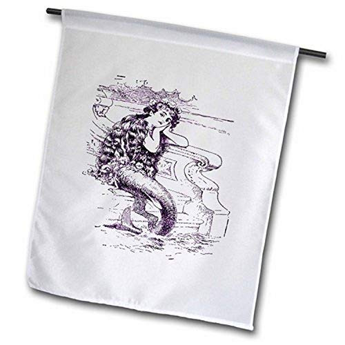 3dRose fl 48217 2 Mermaid in Purple Garden Flag  18 x 27