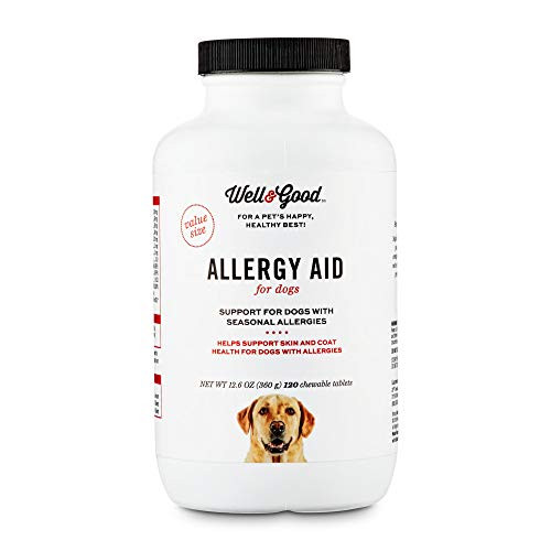 Well Good Dog Allergy Aid Chewable Tablets 12 6 oz Count of 120 12 6 LBS Well Good Dog Allergy Aid Chewable Tablets 12 6 oz Count of 120 12 6 LBS