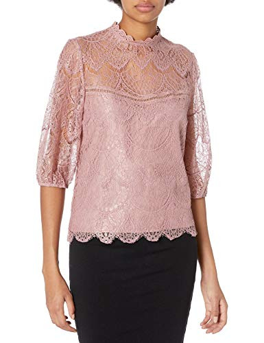 BB Dakota Junior s Icing Puff Sleeve lace top  Rose Quartz  Medium
