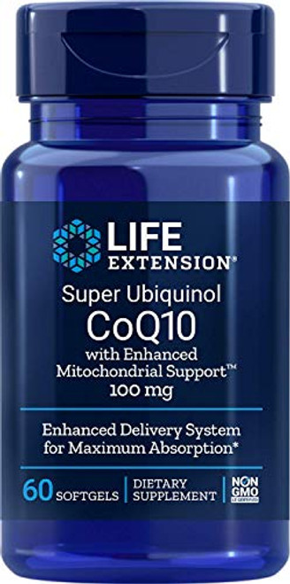 Life Extension Super Ubiquinol COQ10 with Enhanced Mitochondrial Support 100 mg  60 Count  Packaging May Vary