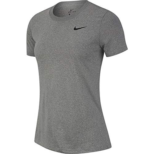 Nike Women s Dry Legend Crew Training T Shirt  Dark Grey Heather Black  Large