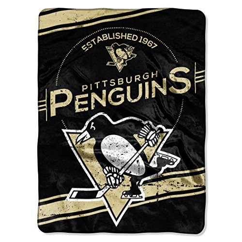 NHL Pittsburgh Penguins  Stamp  Raschel Throw Blanket  60  x 80
