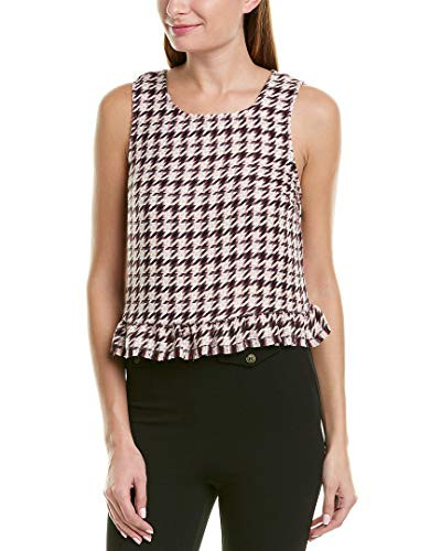 BCBGeneration Women s Ruffle Hem SLVLESS Woven TOP  Multi  L