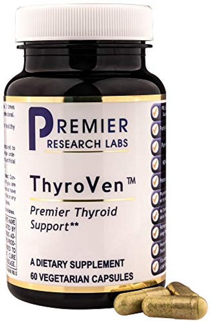 Premier Research Labs ThyroVen  Nutraceutical Thyroid Formula with Natural Iodine For Detoxification and Thyroid Support  60 Vegetarian Capsules