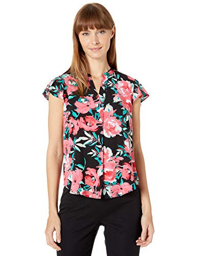 Calvin Klein Women s Cap SLV TOP  Coral Multi  X Large