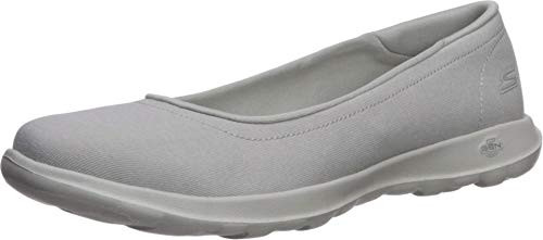 Skechers Women s GO Walk LITE Endear Ballet Flat  Grey  5 5 Medium US